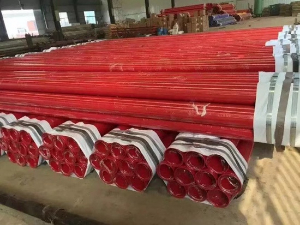 紅色內外涂塑鋼管